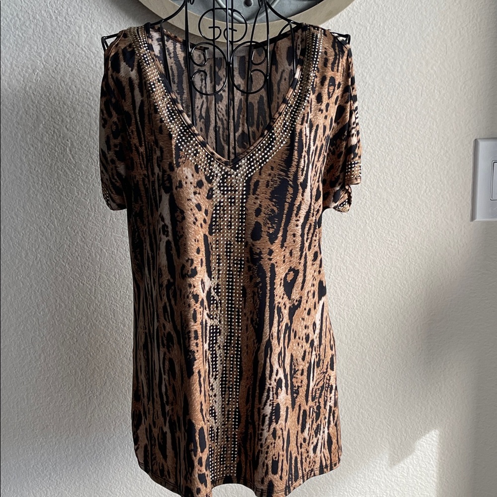 Boston Proper Leopard top - Picture 1 of 3